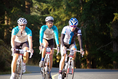 Kenji, Brad, Jim heading up Munn Road