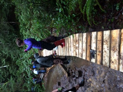 trail day dec 2015 Isla dancing on the bridge.JPG